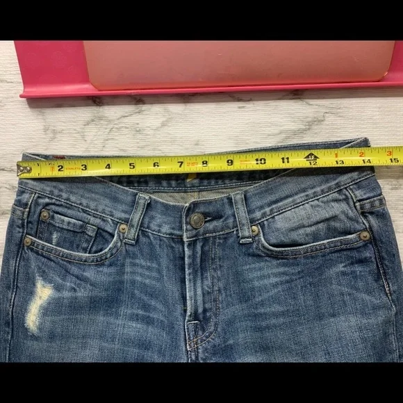 7 For All Mankind Women’s Flare Distressed Jean - Picture 8 of 11